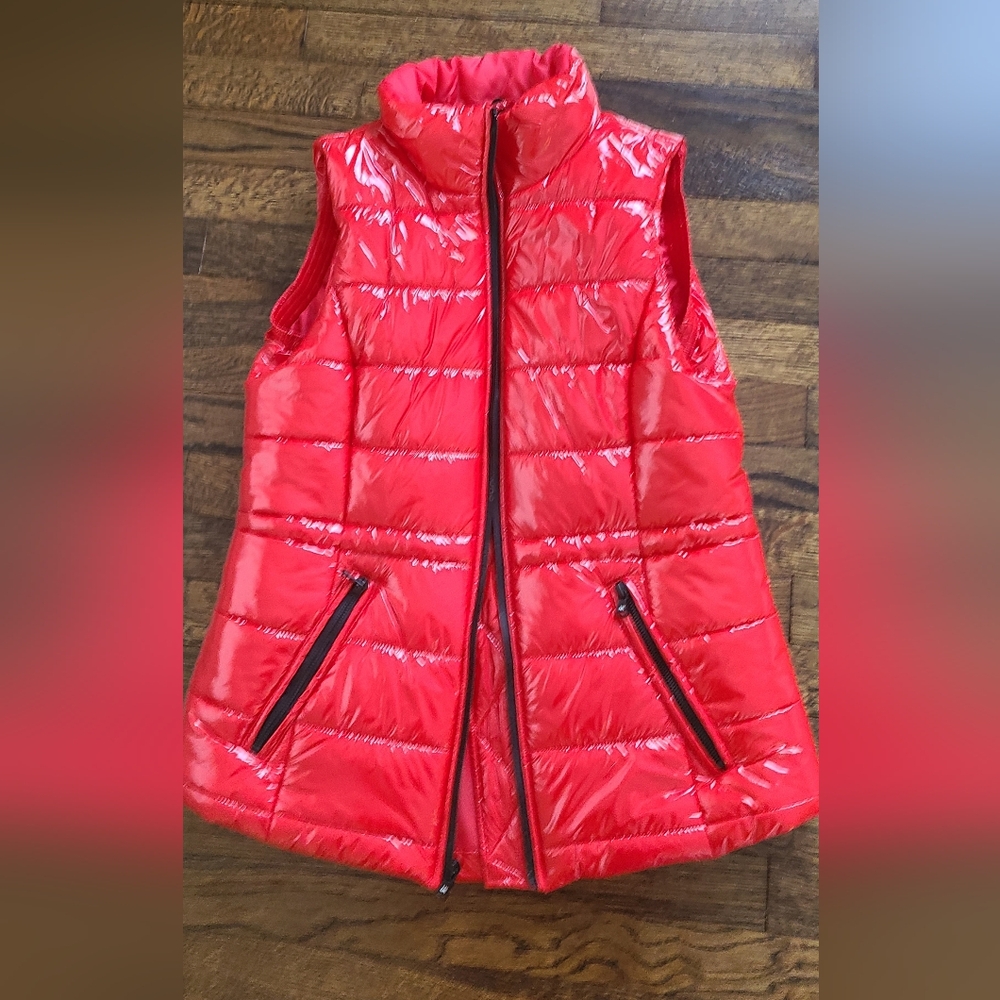 Michael Kors Shiny Red Puffer Vest